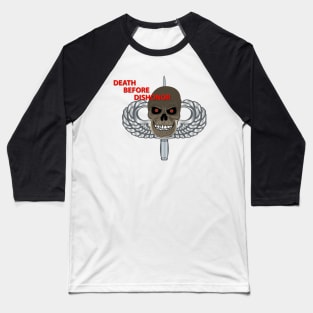 SOF - Skull - Wings - Knife - Death Before Dishonor Baseball T-Shirt